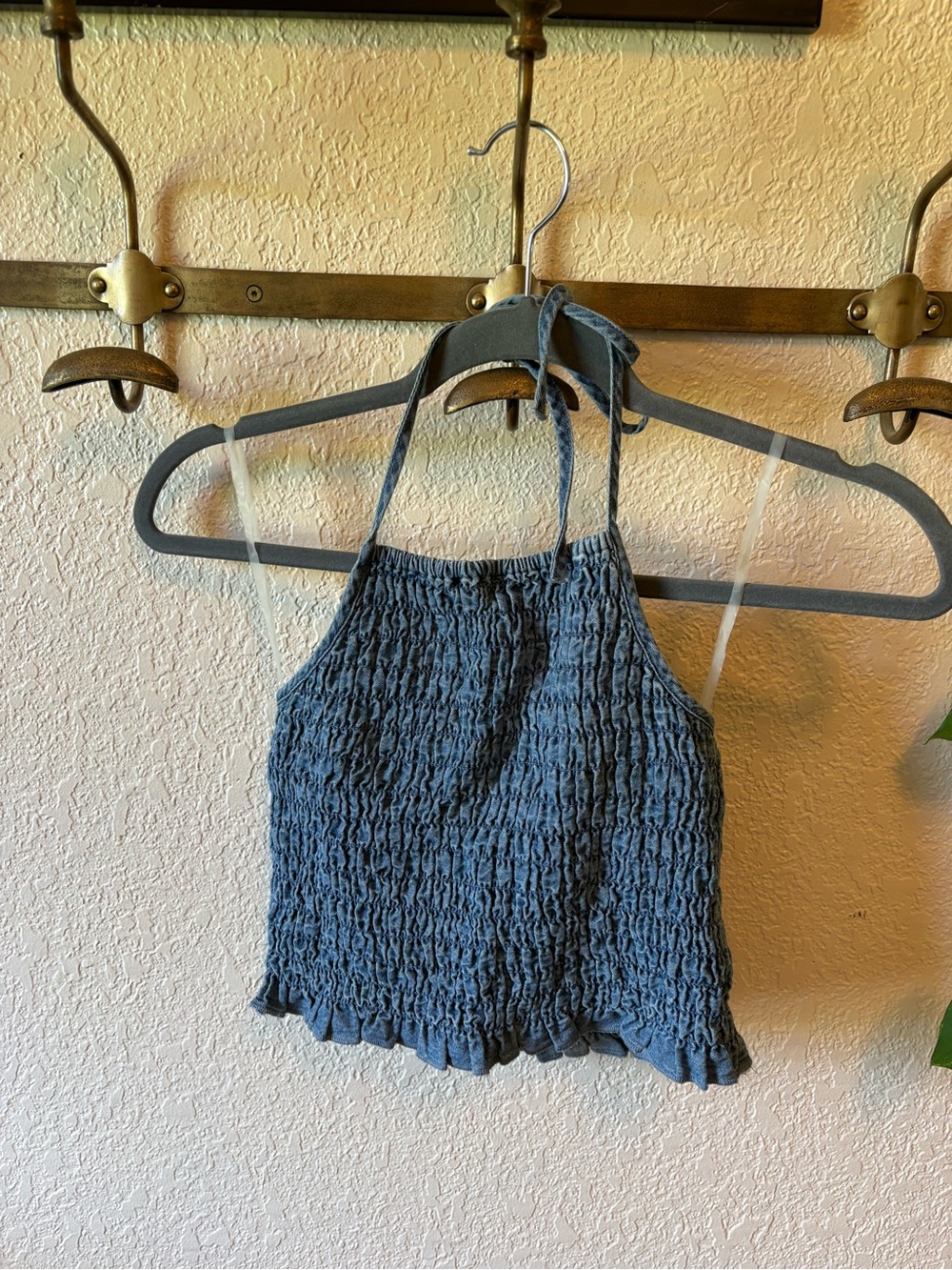 American Eagle Outfitters Smocked Halter Tank Top